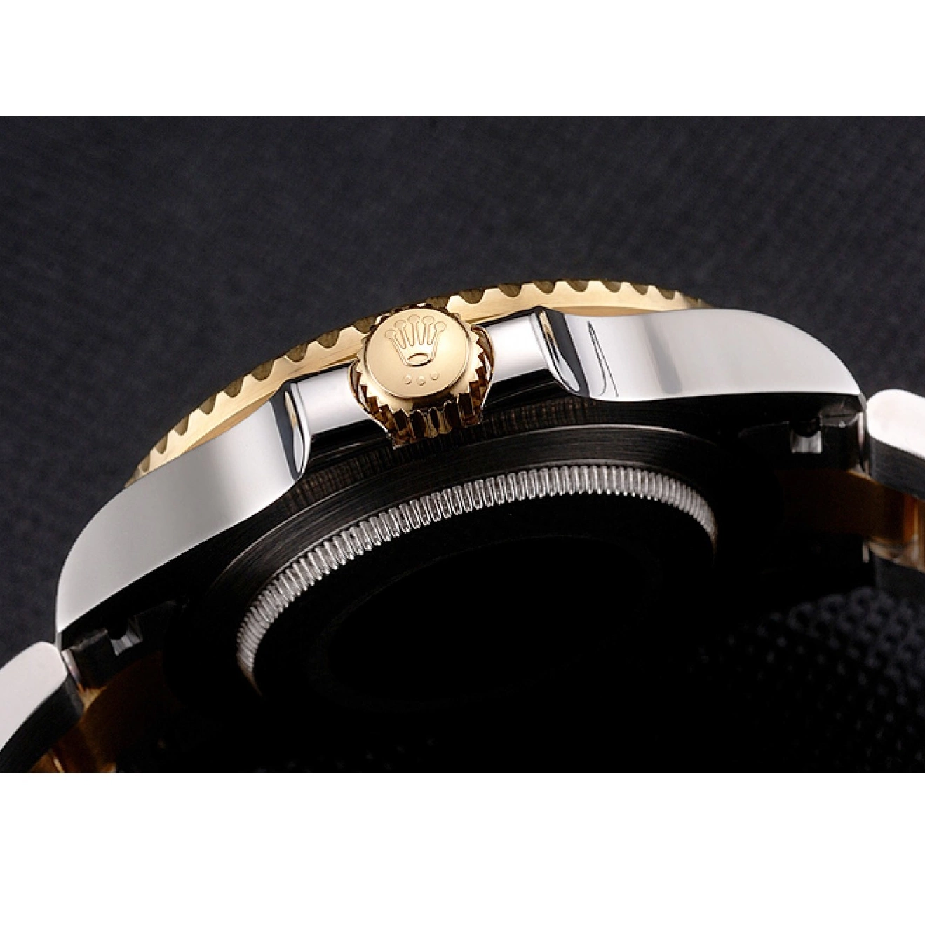 Aaa replica watch Submariner Dial Bezel Bracelet Steel Rolex Black Two Diamond Gold Swiss Gold Tone Markings 0706